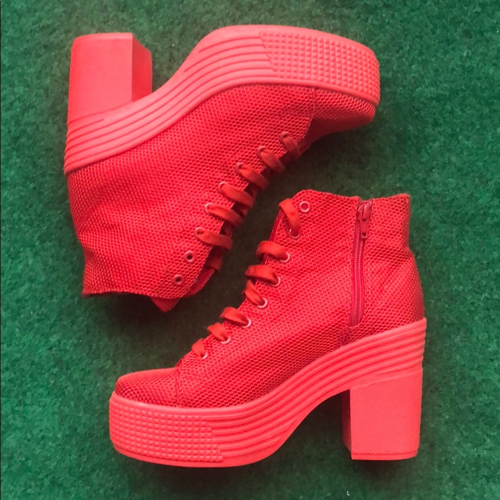 Jeffrey Campbell JC Play Rare Yeezy Red Ankle Boot